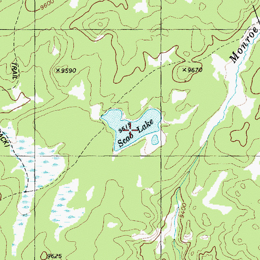 Topographic Map of Scab Lake, WY