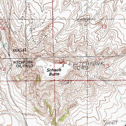 Topographic Map of Schaub Butte, WY