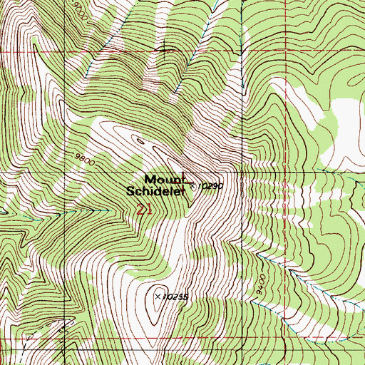 Topographic Map of Mount Schidler, WY