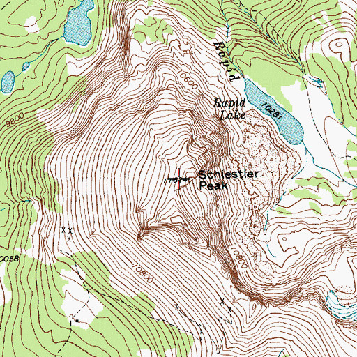 Topographic Map of Schiestler Peak, WY