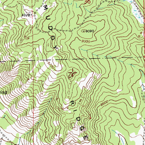 Topographic Map of Muddy Ridge, WY