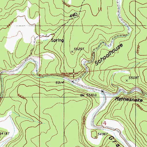 Topographic Map of Schoolhouse Gulch, WY