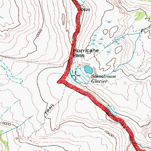 Topographic Map of Schoolroom Glacier, WY
