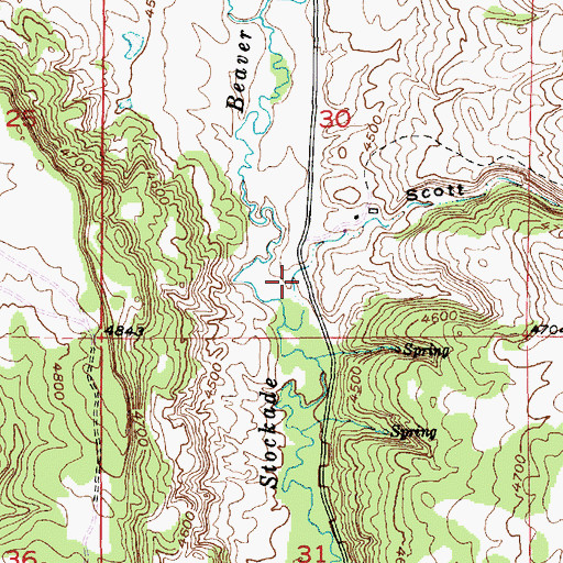 Topographic Map of Scott Canyon, WY