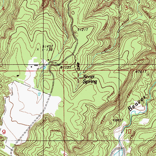 Topographic Map of Scott Spring, WY