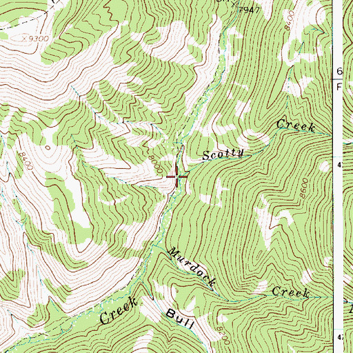 Topographic Map of Scotty Creek, WY