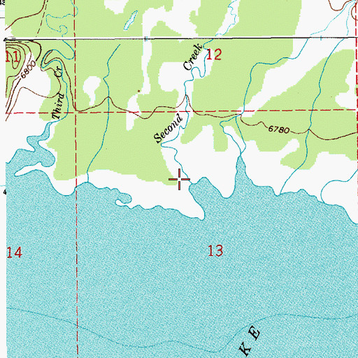 Topographic Map of Second Creek, WY