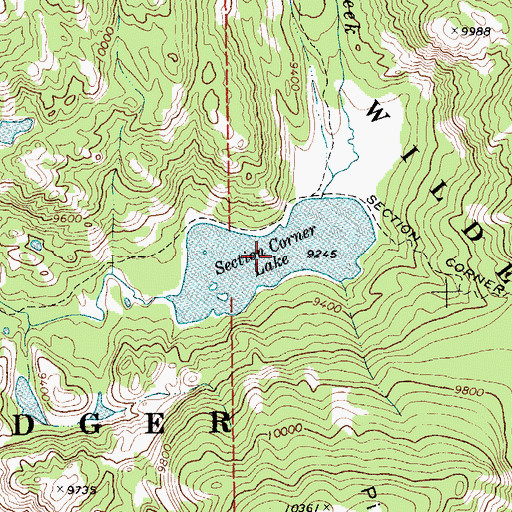 Topographic Map of Section Corner Lake, WY