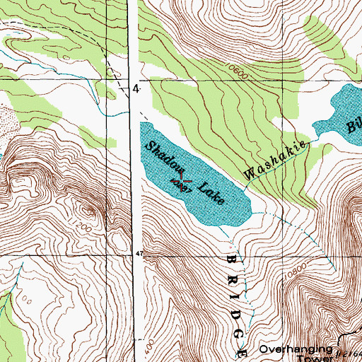 Topographic Map of Shadow Lake, WY