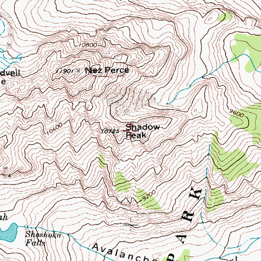 Topographic Map of Shadow Peak, WY