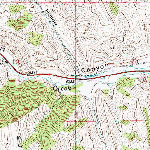 Topographic Map of Shale Hollow, WY