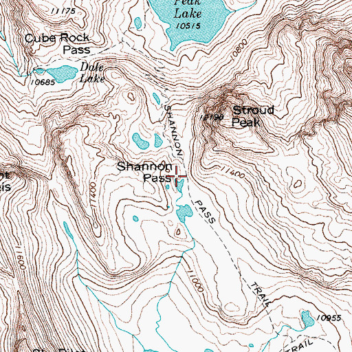 Topographic Map of Shannon Pass, WY
