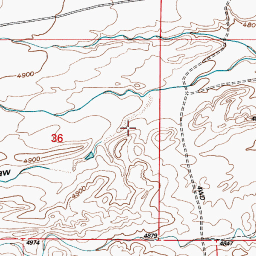 Topographic Map of Shapley Draw, WY