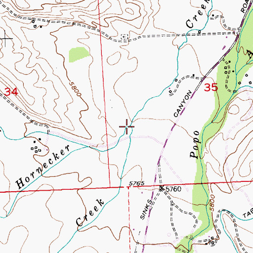 Topographic Map of Sheep Creek, WY