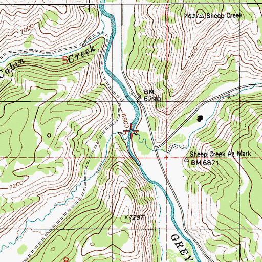 Topographic Map of Sheep Creek, WY