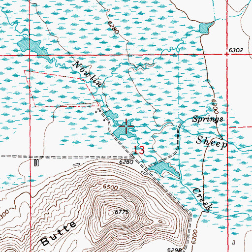 Topographic Map of Sheep Creek, WY