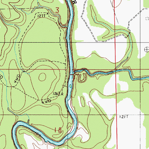 Topographic Map of Oakmulgee Creek, AL
