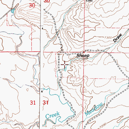 Topographic Map of Sheep Draw, WY
