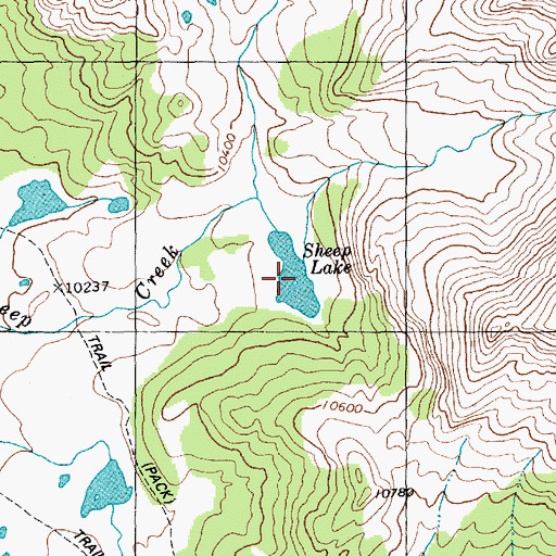 Topographic Map of Sheep Lake, WY