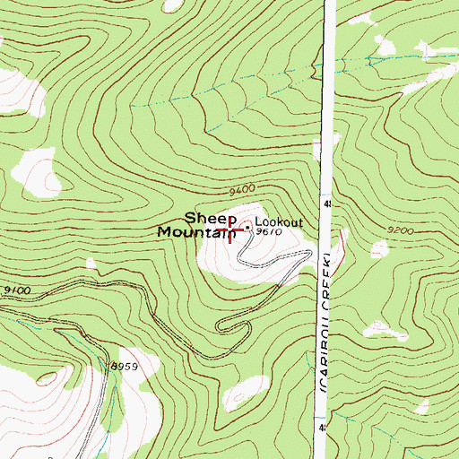 Topographic Map of Sheep Mountain, WY