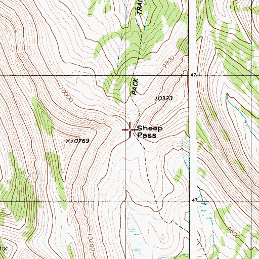 Topographic Map of Sheep Pass, WY