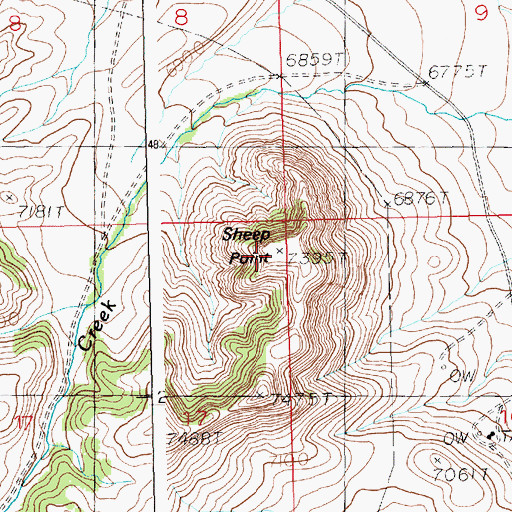 Topographic Map of Sheep Point, WY