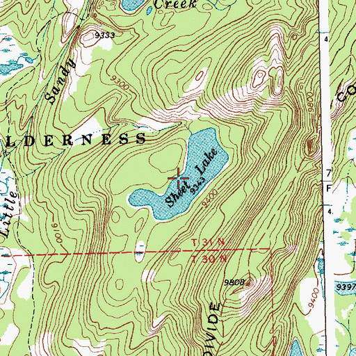 Topographic Map of Sheet Lake, WY