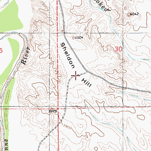 Topographic Map of Sheldon Hill, WY