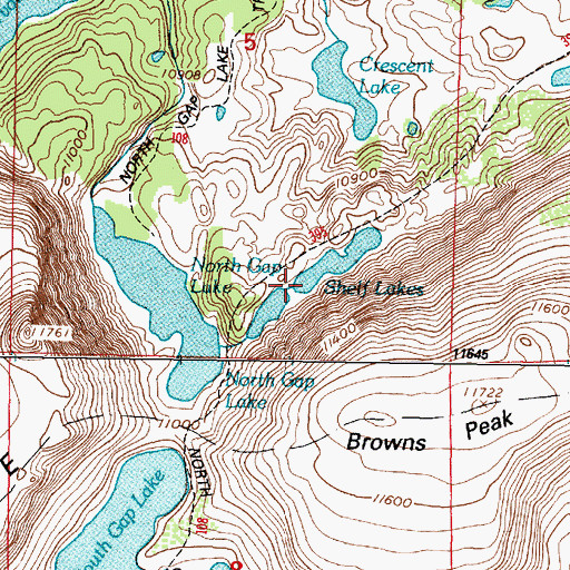 Topographic Map of Shelf Lakes, WY