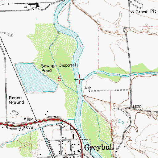 Topographic Map of Shell Creek, WY