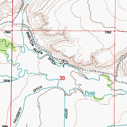 Topographic Map of Shelton Allen Ditch, WY