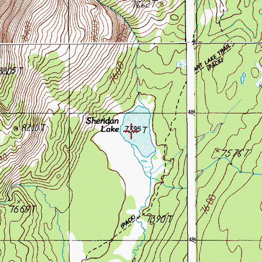 Topographic Map of Sheridan Lake, WY