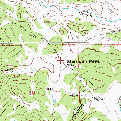 Topographic Map of Sheridan Pass, WY