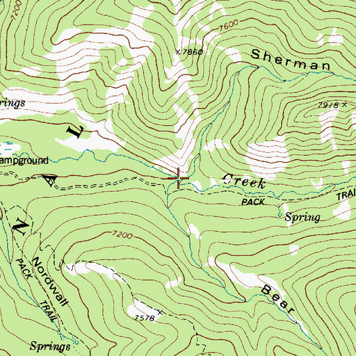 Topographic Map of Sherman Canyon, WY