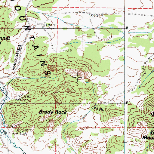 Topographic Map of Sherman Mountains, WY