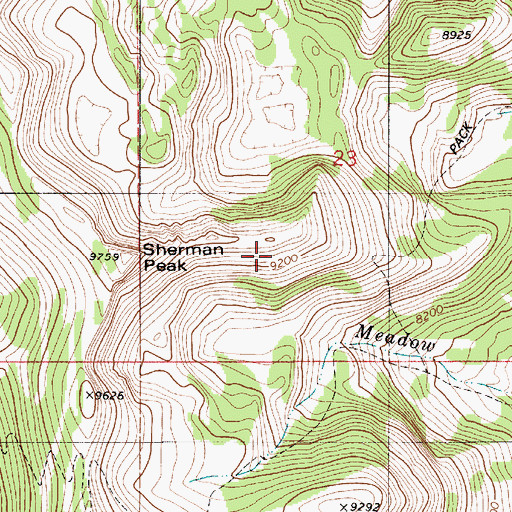 Topographic Map of Sherman Peak, WY