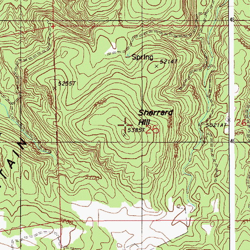 Topographic Map of Sherrard Hill, WY