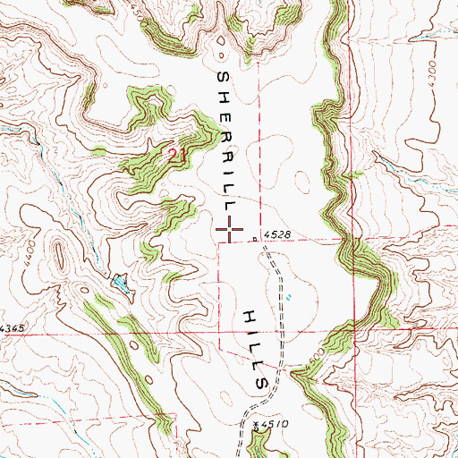 Topographic Map of Sherrill Hills, WY