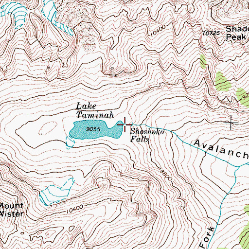 Topographic Map of Shoshoko Falls, WY