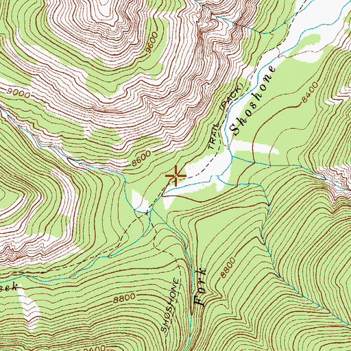 Topographic Map of Shoshone Trail, WY