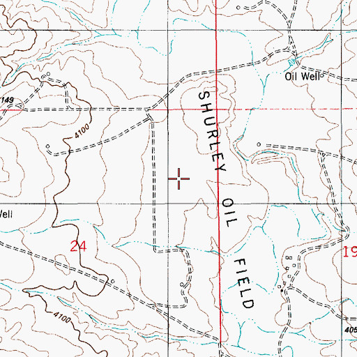 Topographic Map of Shurley Oil Field, WY