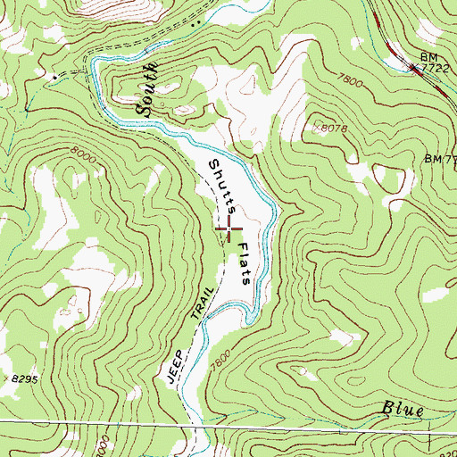 Topographic Map of Shutts Flats, WY