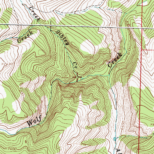 Topographic Map of Sibley Creek, WY