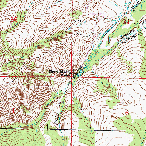 Topographic Map of Sierra Madre Ranch, WY