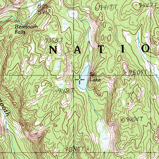 Topographic Map of Sill Lake, WY