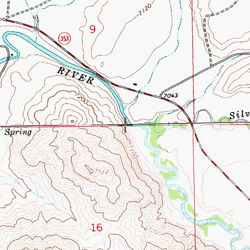 Topographic Map of Silver Creek, WY