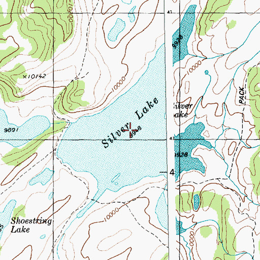 Topographic Map of Silver Lake, WY