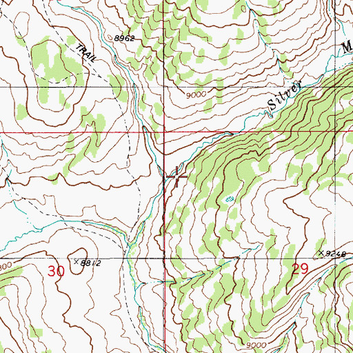Topographic Map of Silver Mine Creek, WY