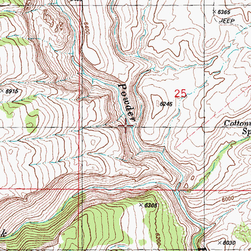 Topographic Map of Simmons Creek, WY