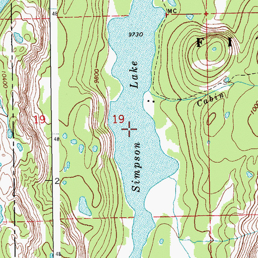 Topographic Map of Simpson Lake, WY